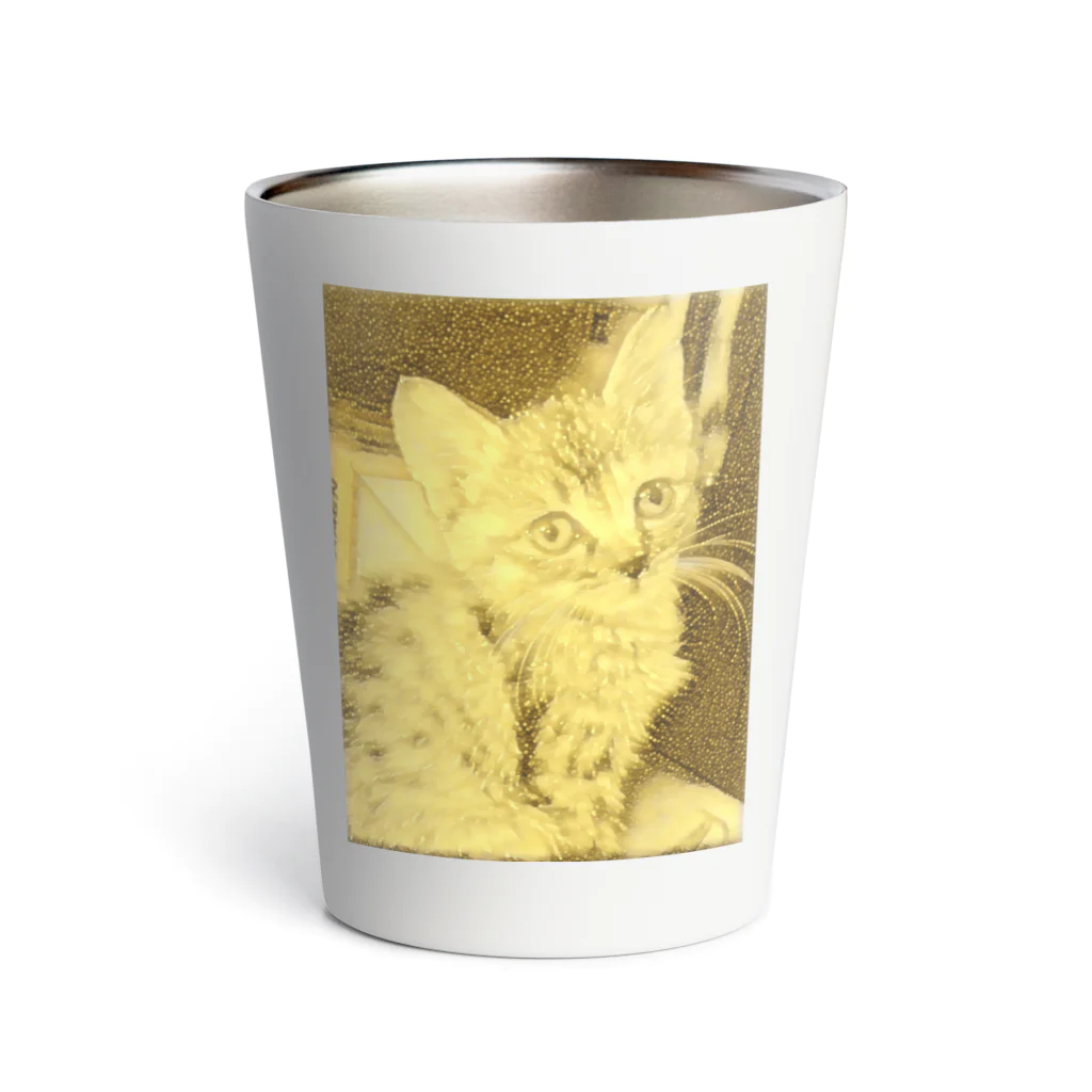金色猫のキラキラネコ サーモタンブラー