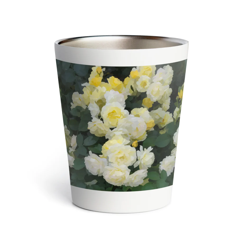 bitpiyoの黄色い薔薇の花 Thermo Tumbler