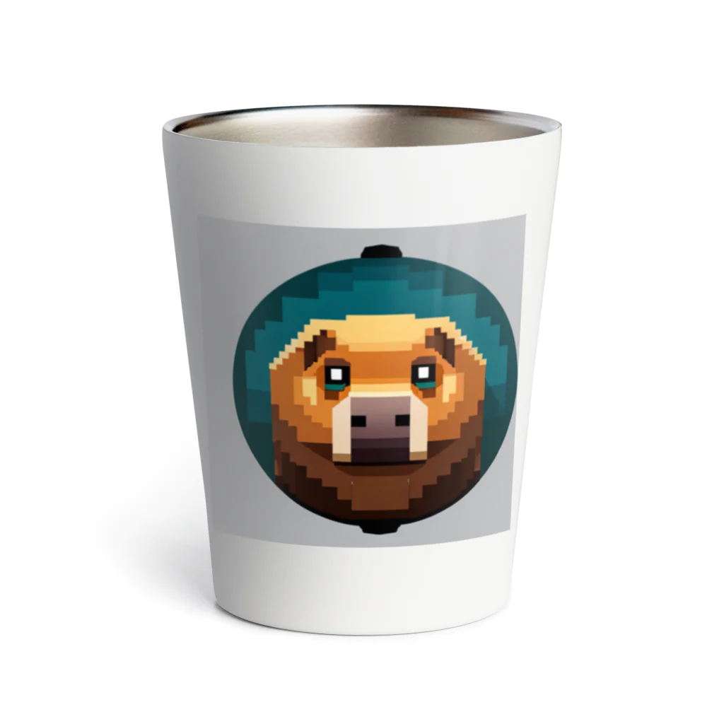 henohenomohejiadのドット絵のホラーなカピバラ Thermo Tumbler