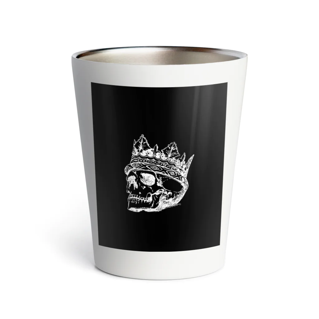 COOL&SIMPLEのBlack White Illustrated Skull King  Thermo Tumbler