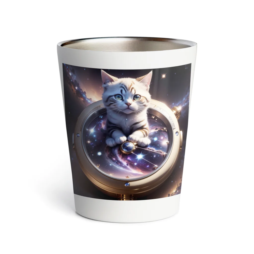 catgoodsの猫と宇宙の時計 サーモタンブラー