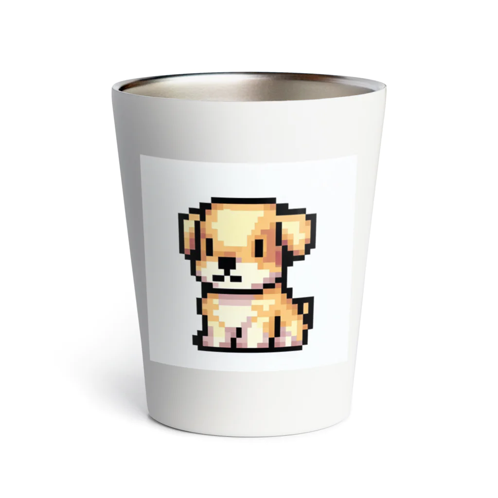 ebizo999のドット絵の子犬 サーモタンブラー