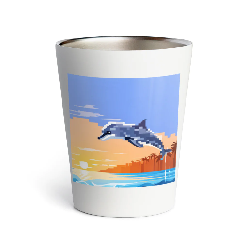 kein-keinのドット絵のイルカ Thermo Tumbler