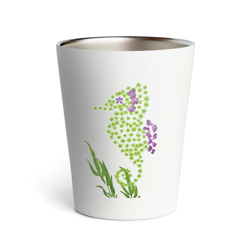 エフェメラル フラワーアートの花タツノオトシゴ サーモタンブラー Thermo Tumbler