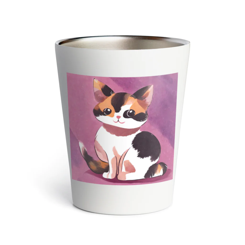 teru011のかわいい　三毛猫　グッズ Thermo Tumbler