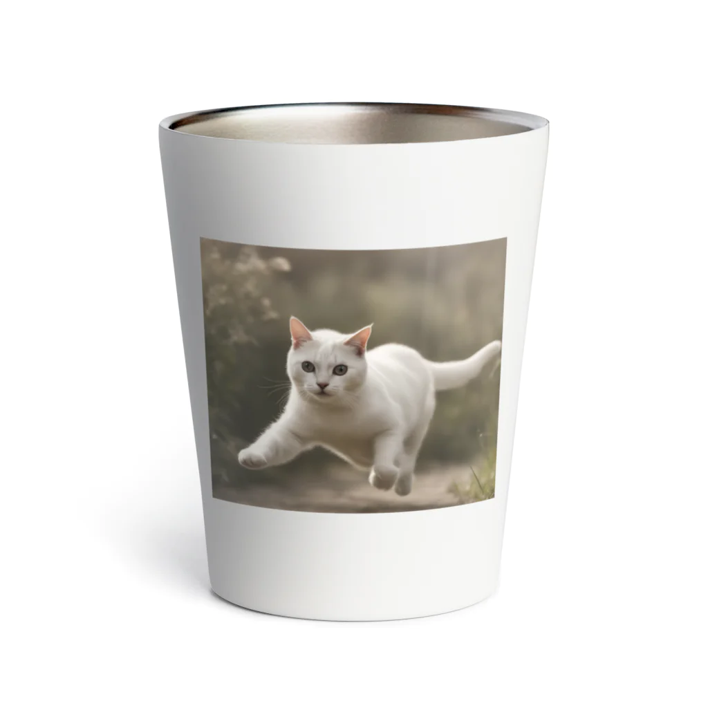 TAIYO 猫好きのフォトプリント美形白猫 Thermo Tumbler