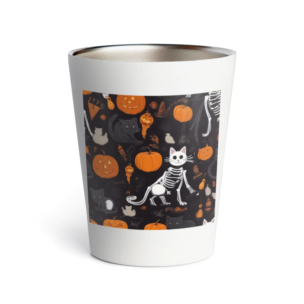 ToToMoの【ハロウィン】スケルトンキャット Thermo Tumbler