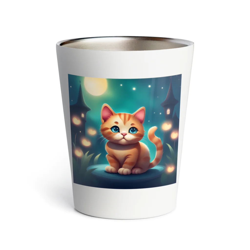 春乃遊羽アイディアイラストショップの可愛い猫のイラスト Thermo Tumbler