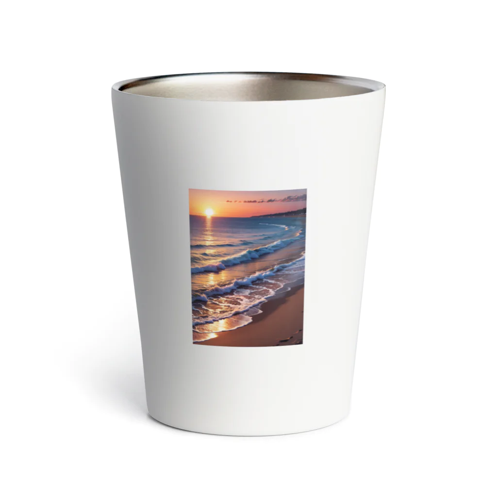 sawatchの浜辺の夕日 Thermo Tumbler