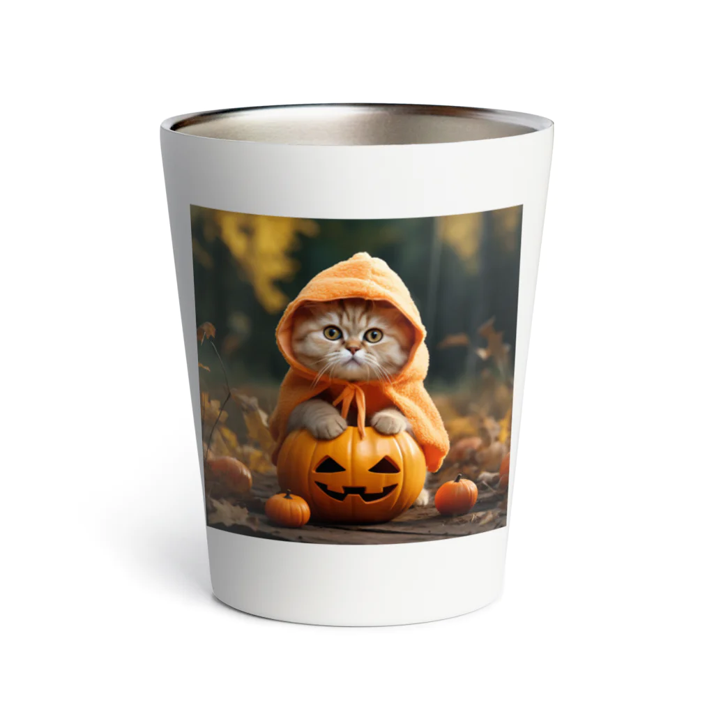 Catharinesのネコのハロウィン Thermo Tumbler