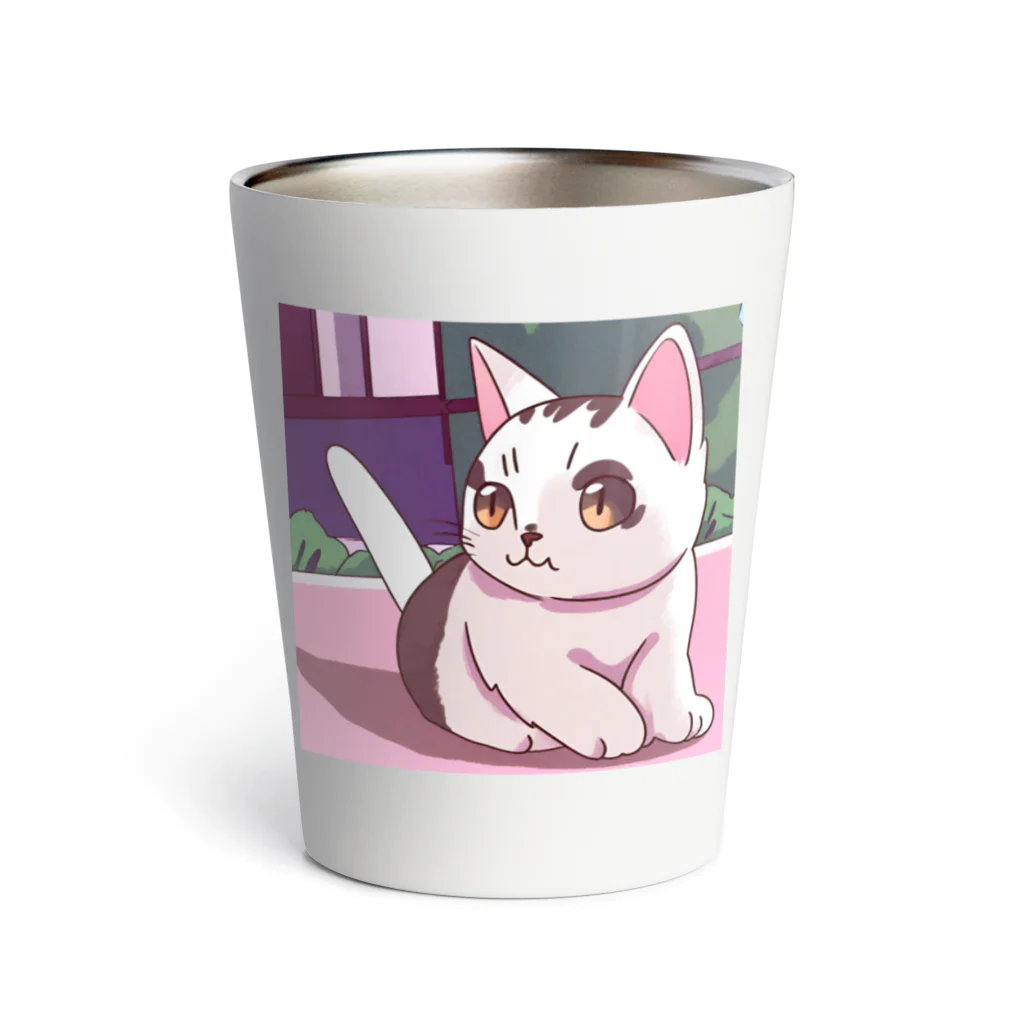 ハチワレにゃんこの軌跡の白茶ハーフの可愛い子猫グッズ Thermo Tumbler