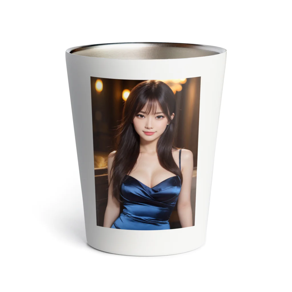 AI Lucy(ルーシー)の青いドレス美人 Thermo Tumbler