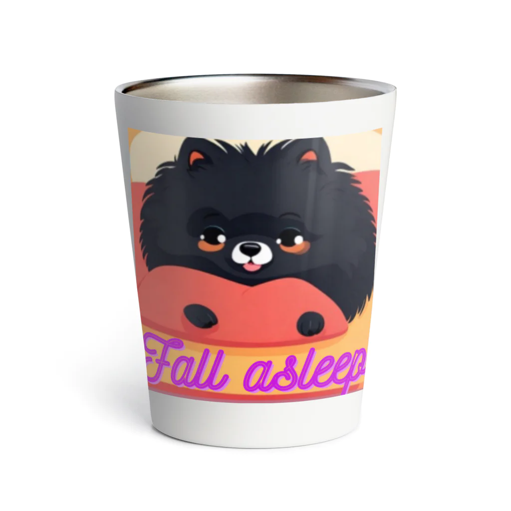 Pom-Dog'sのねむねむ黒ポメちゃん Thermo Tumbler