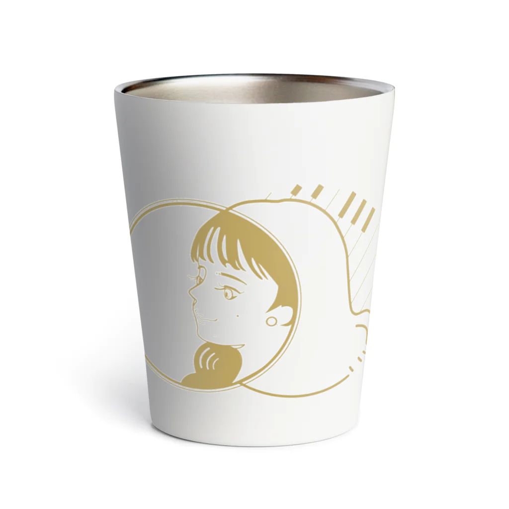 WAKU Shopのピアノ弾きの女の子 Thermo Tumbler