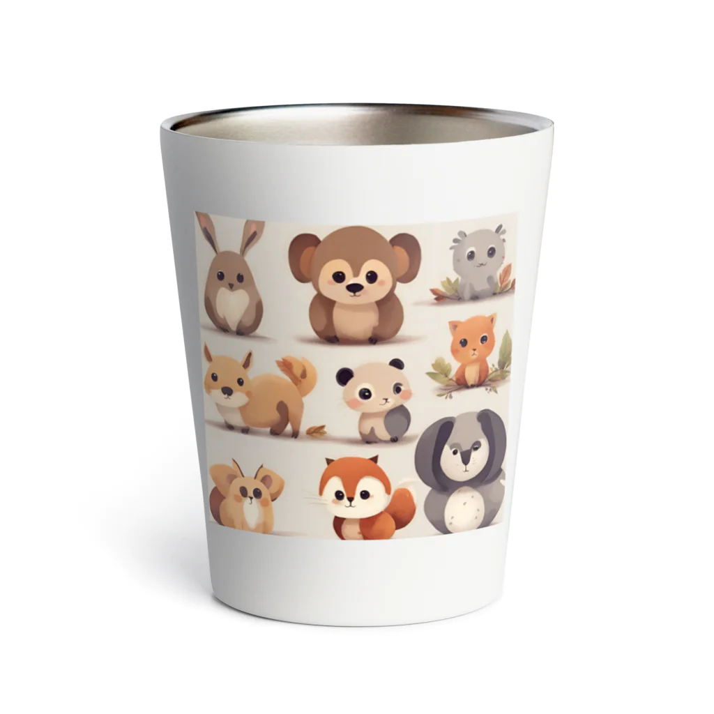 SaSuKeの森の動物達のイラスト Thermo Tumbler