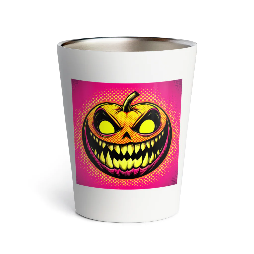 suncraft.Rのハッピーハロウィン！怖いかぼちゃのポップアート Thermo Tumbler