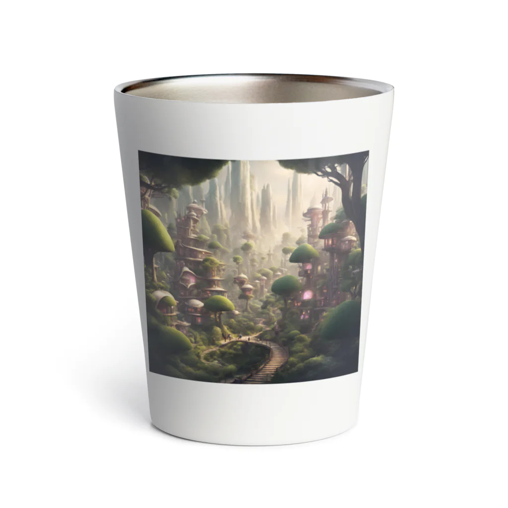 アーミタイの景色がきれいな町のイラストグッズ Thermo Tumbler