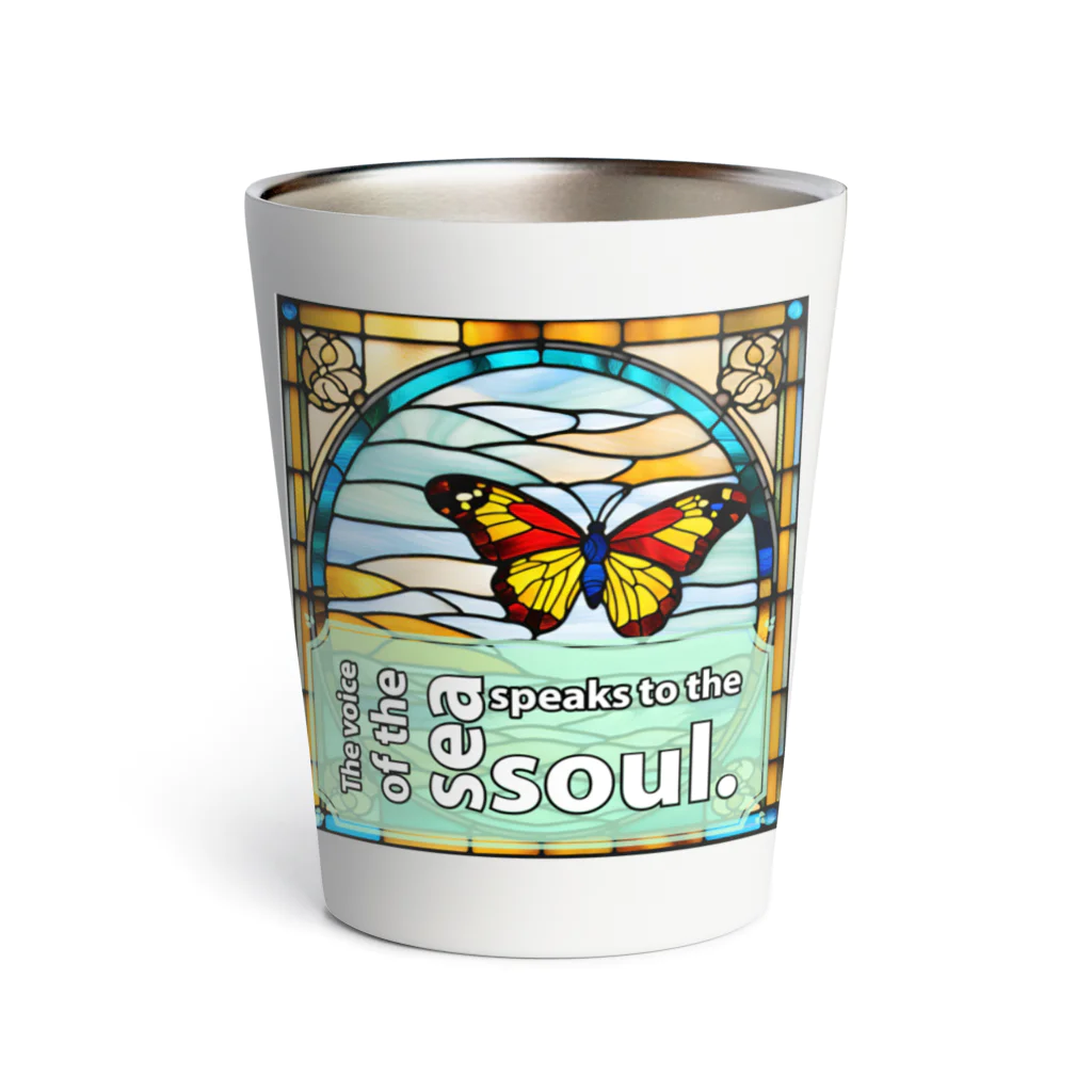 月夜のタツノオトシゴのcross the sea Thermo Tumbler