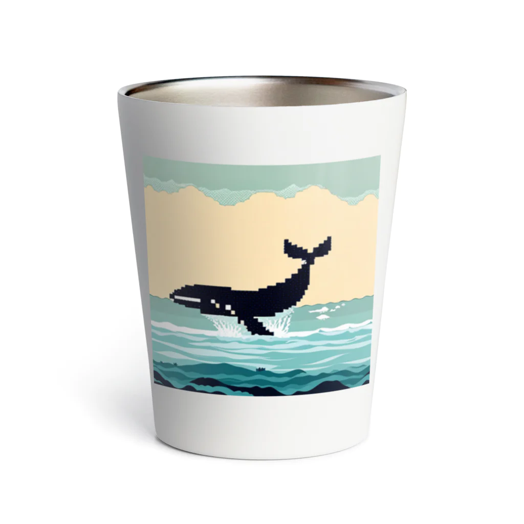 dosurinのドット絵のクジラ Thermo Tumbler