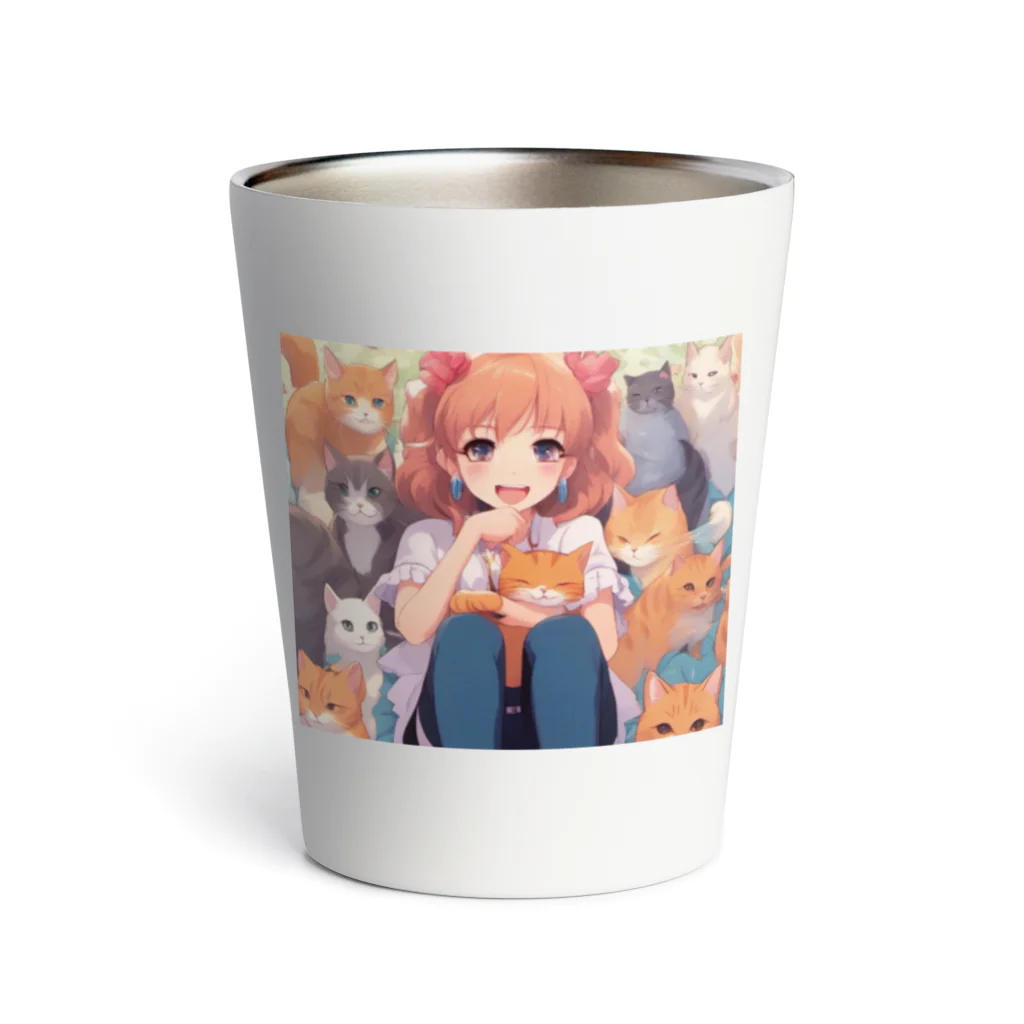 ねこの日常の猫×美少女 Thermo Tumbler