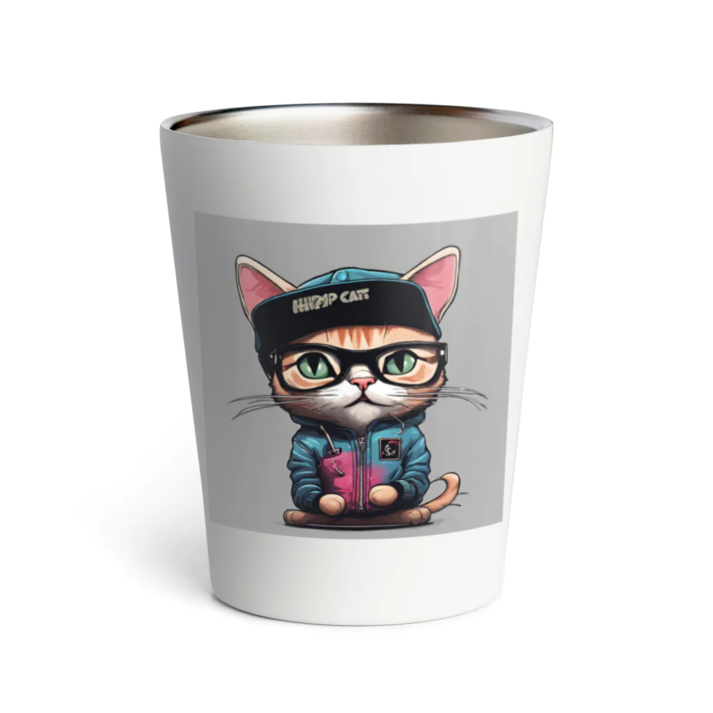 非常口社長のヒップホップ猫 Thermo Tumbler