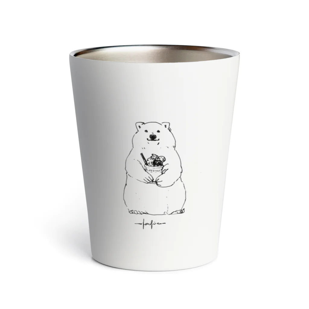 白亜画廊 SUZURI店の2023Winter_PolarBear サーモタンブラー