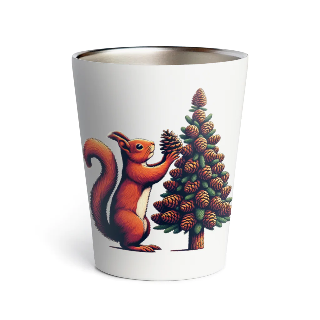 niko&PANDA shopのリスのクリスマス Thermo Tumbler