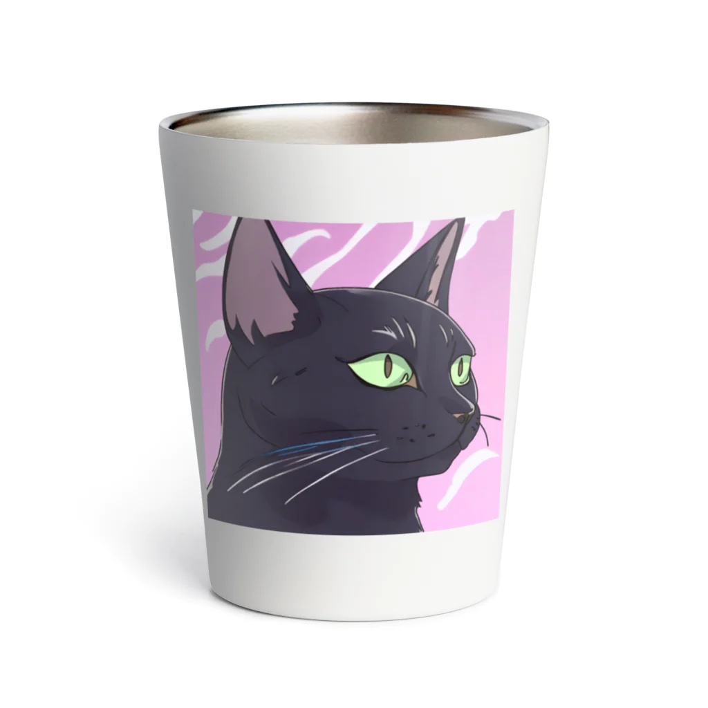 73GTCのかっこいい黒猫3 Thermo Tumbler