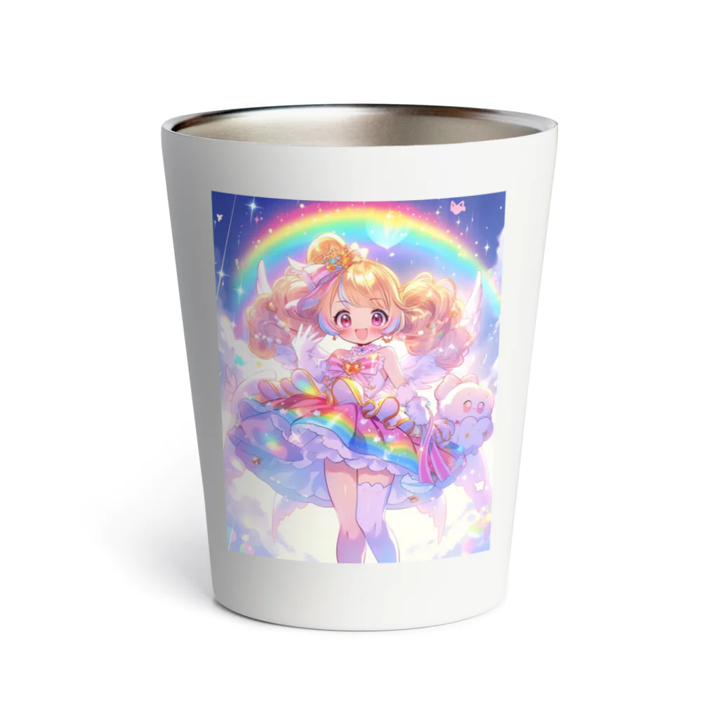 シロクマペンギンの虹の魔法少女 Thermo Tumbler