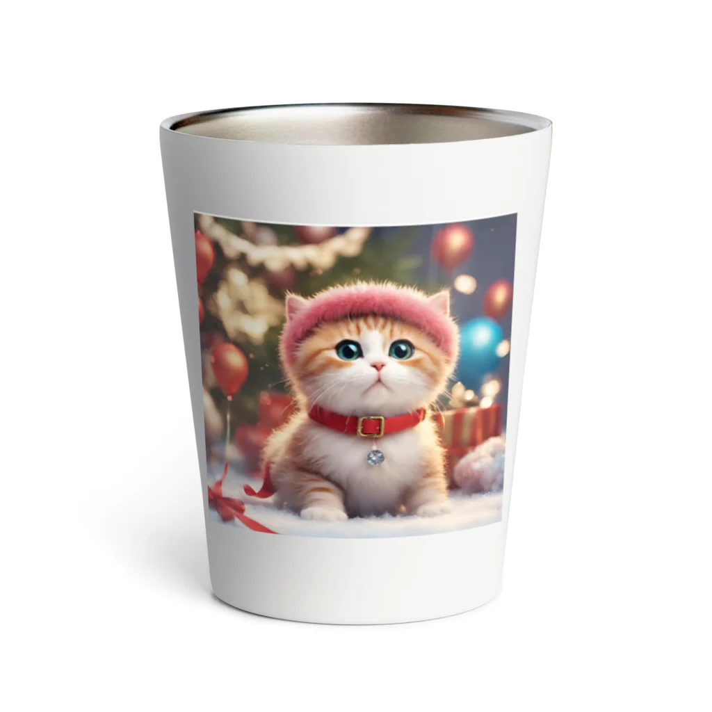 Peace Cat Shopの正月を過ごすキュートな猫 Thermo Tumbler