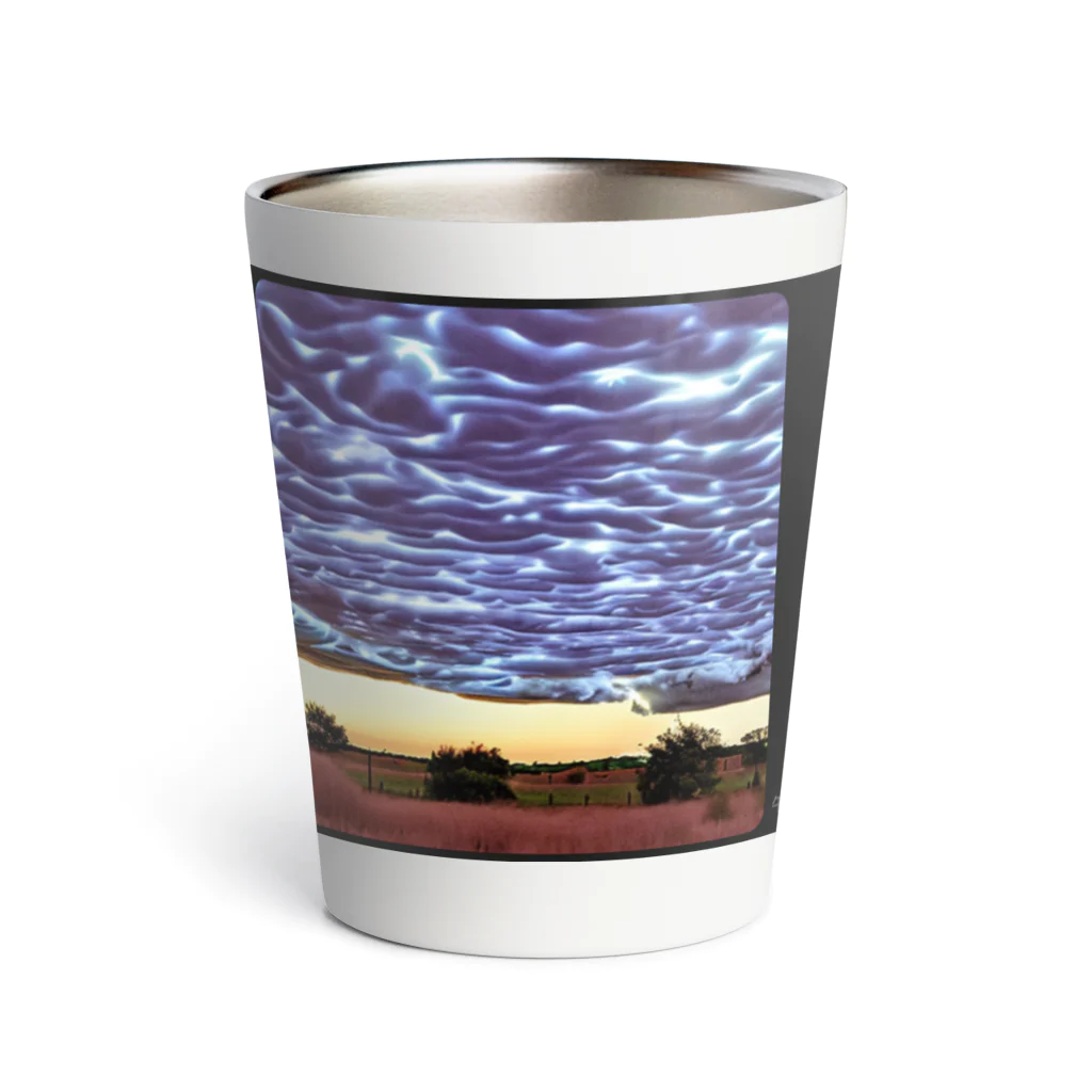 takuSHOP99の夕焼けの雷雲 Thermo Tumbler