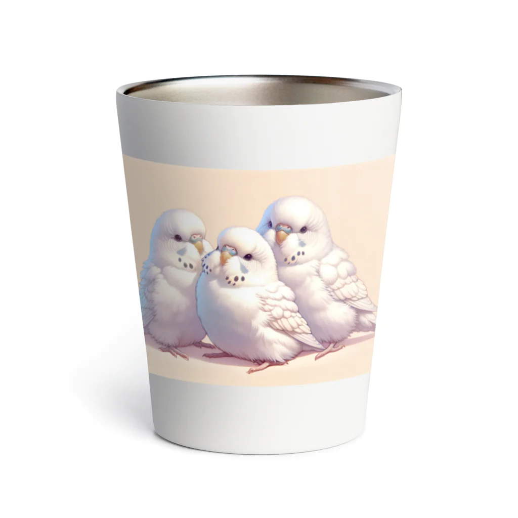 ちゅんちゅんショップの白いセキセイインコ Thermo Tumbler