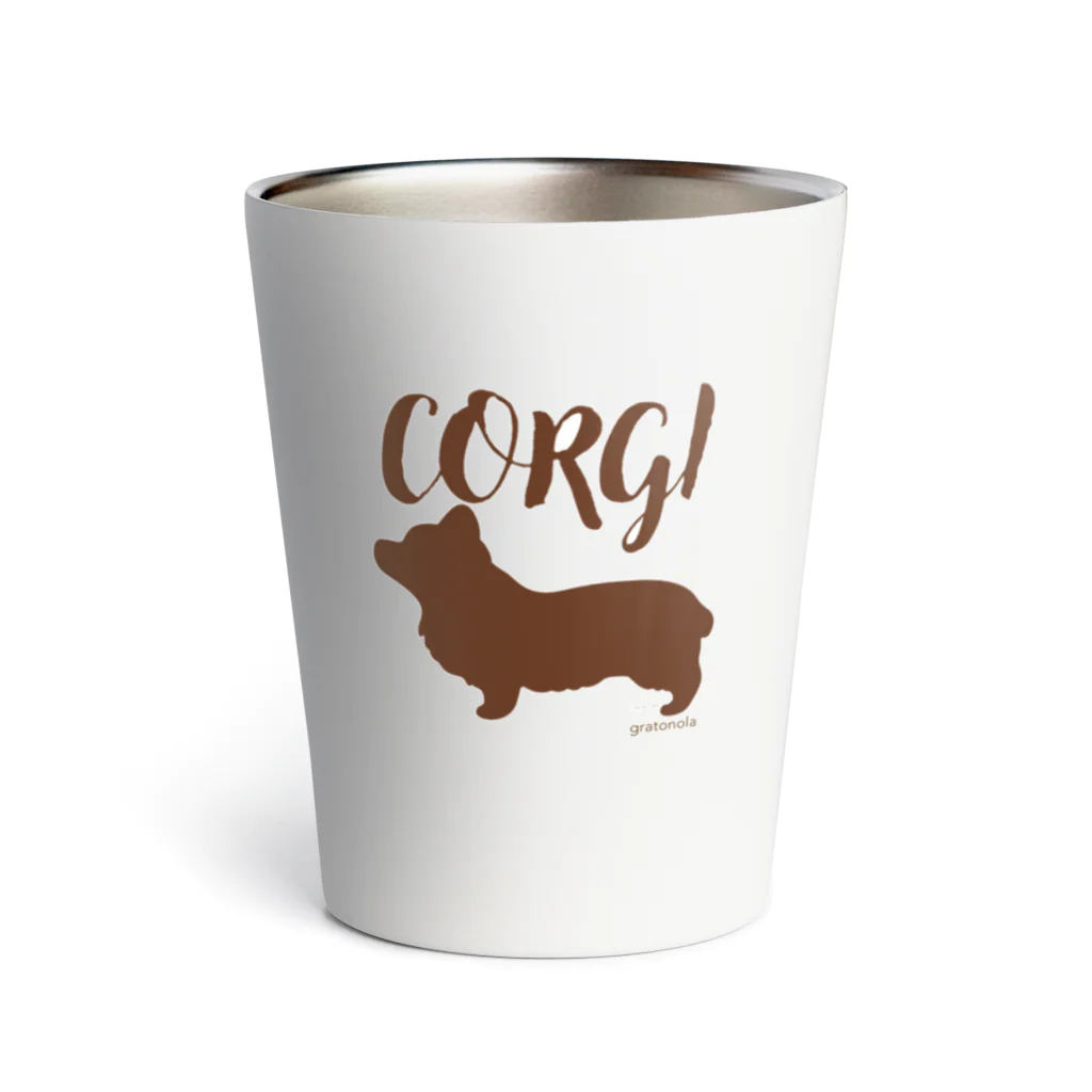 Corgi×Corgiのシルエットコーギー サーモタンブラー