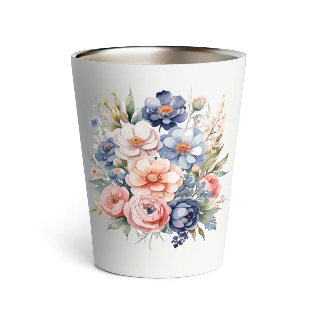 ファンシーTシャツ屋のパステルカラーの花束 Thermo Tumbler