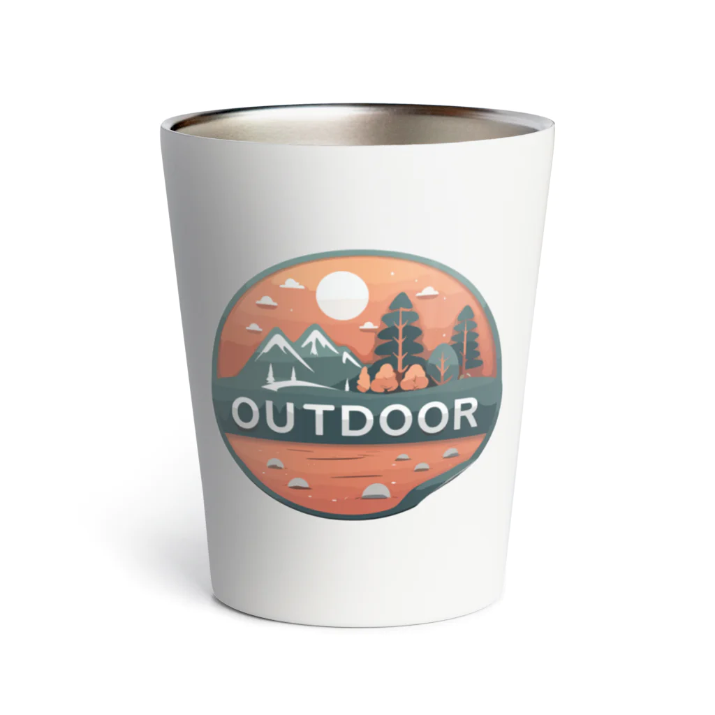 ファンシーTシャツ屋のアウトドアーワッペン夕日 Thermo Tumbler