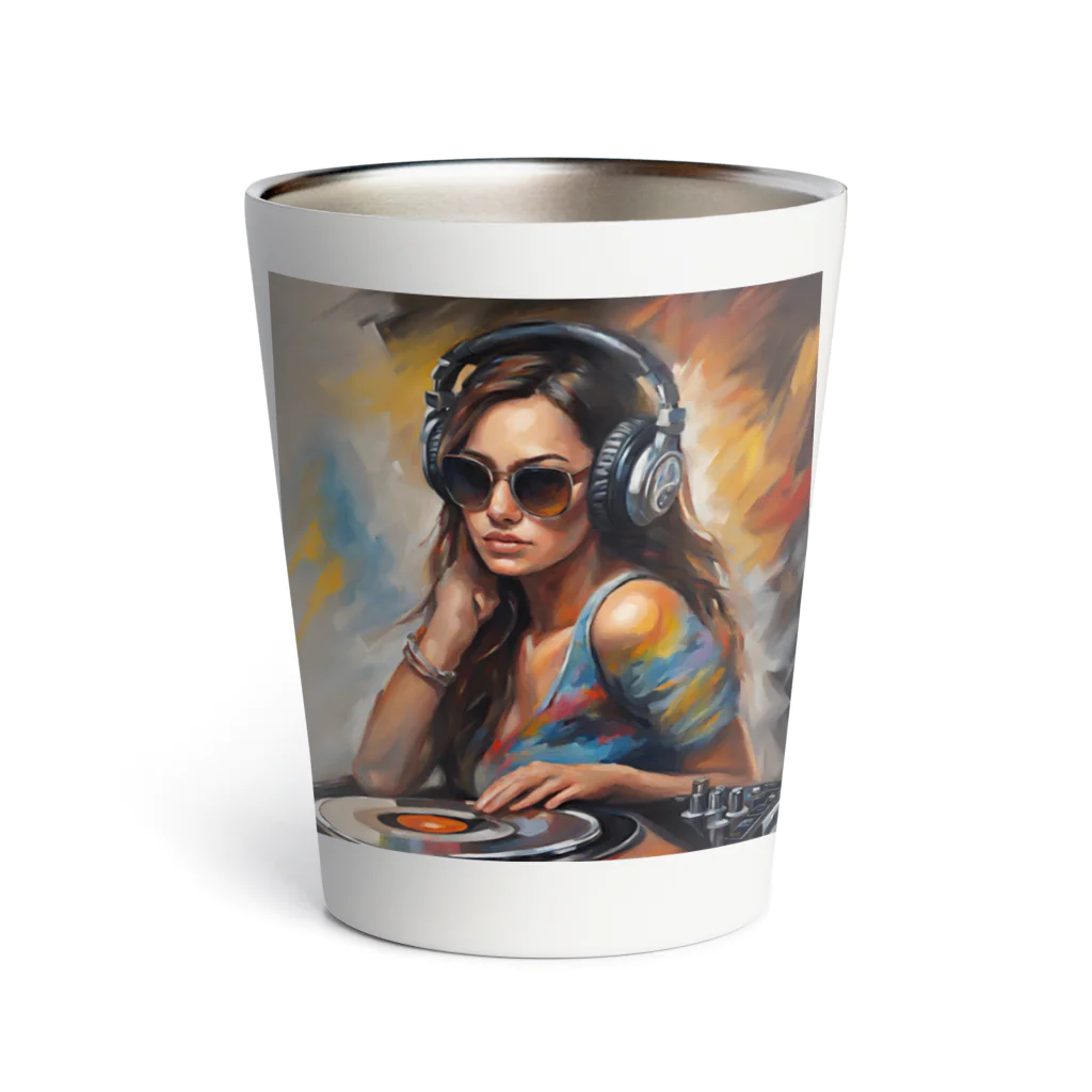 Olivi　StyleのDJ 女性イラスト Thermo Tumbler