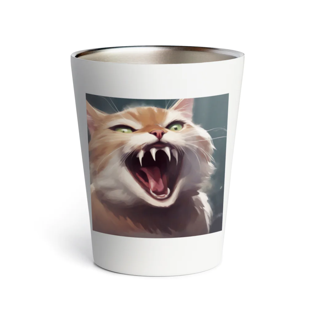 oekakishopのシャーッする猫 Thermo Tumbler