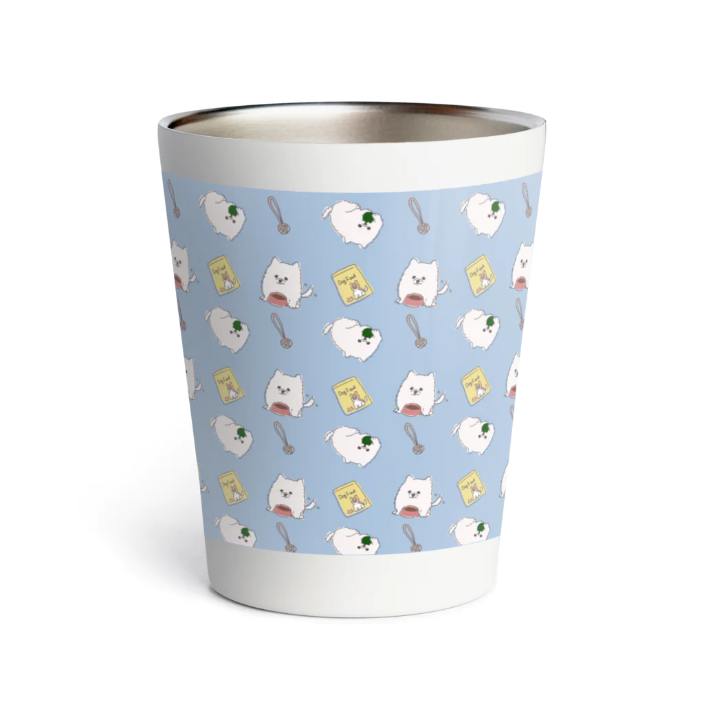 F_Illust_shopの白ぽめちゃんのパターンイラスト Thermo Tumbler