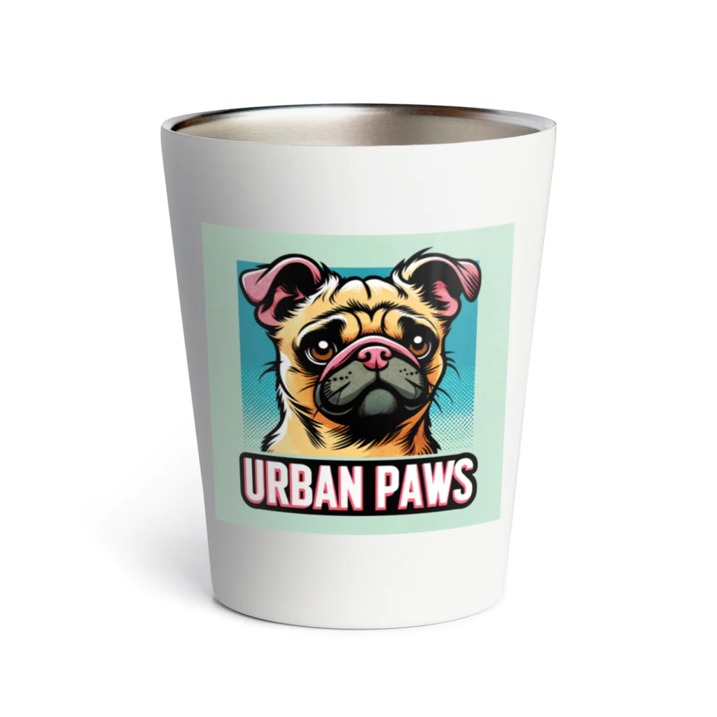 Urban pawsの情けない顔のパグチワワ「Urban paws」 サーモタンブラー