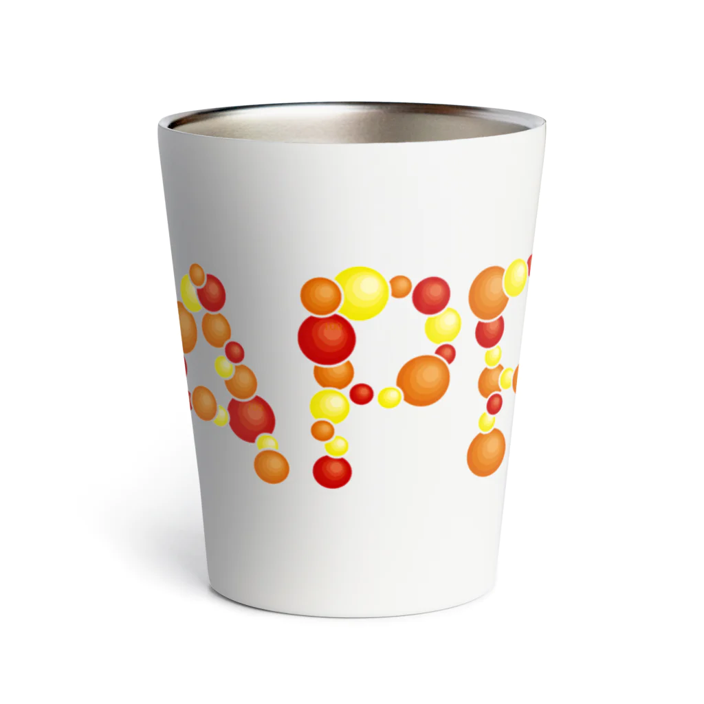 junichi-goodsのバルーン文字「HAPPY」（赤色系） Thermo Tumbler