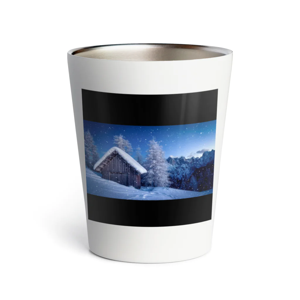 ココロ葉shopの素朴な雪小屋 Thermo Tumbler