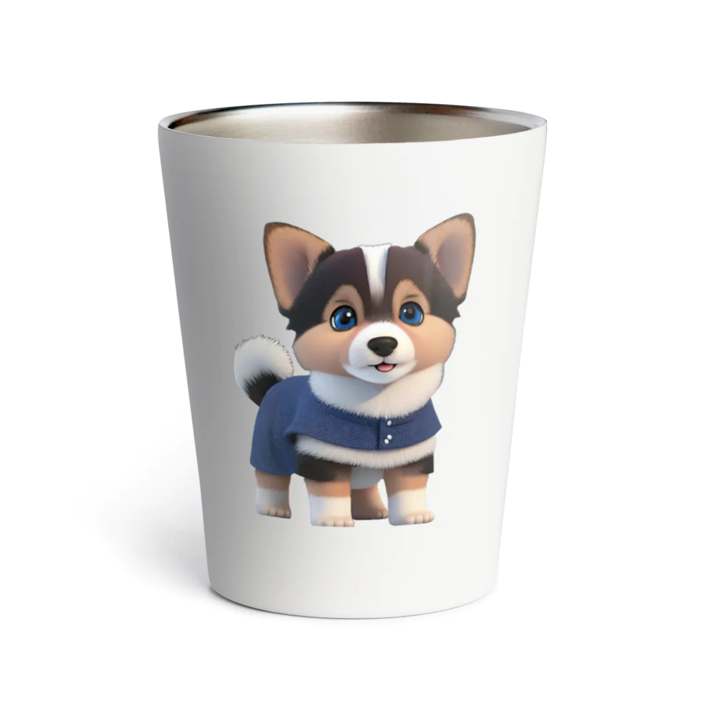 ぱんだまんの可愛い３D犬 サーモタンブラー