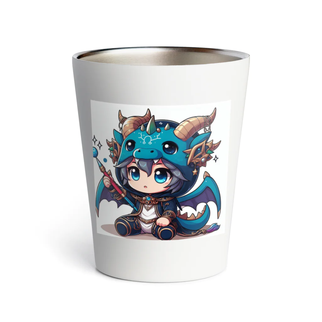 可愛らしいドラゴンのイラストグッズ店の可愛いドラゴンのマスコット Thermo Tumbler