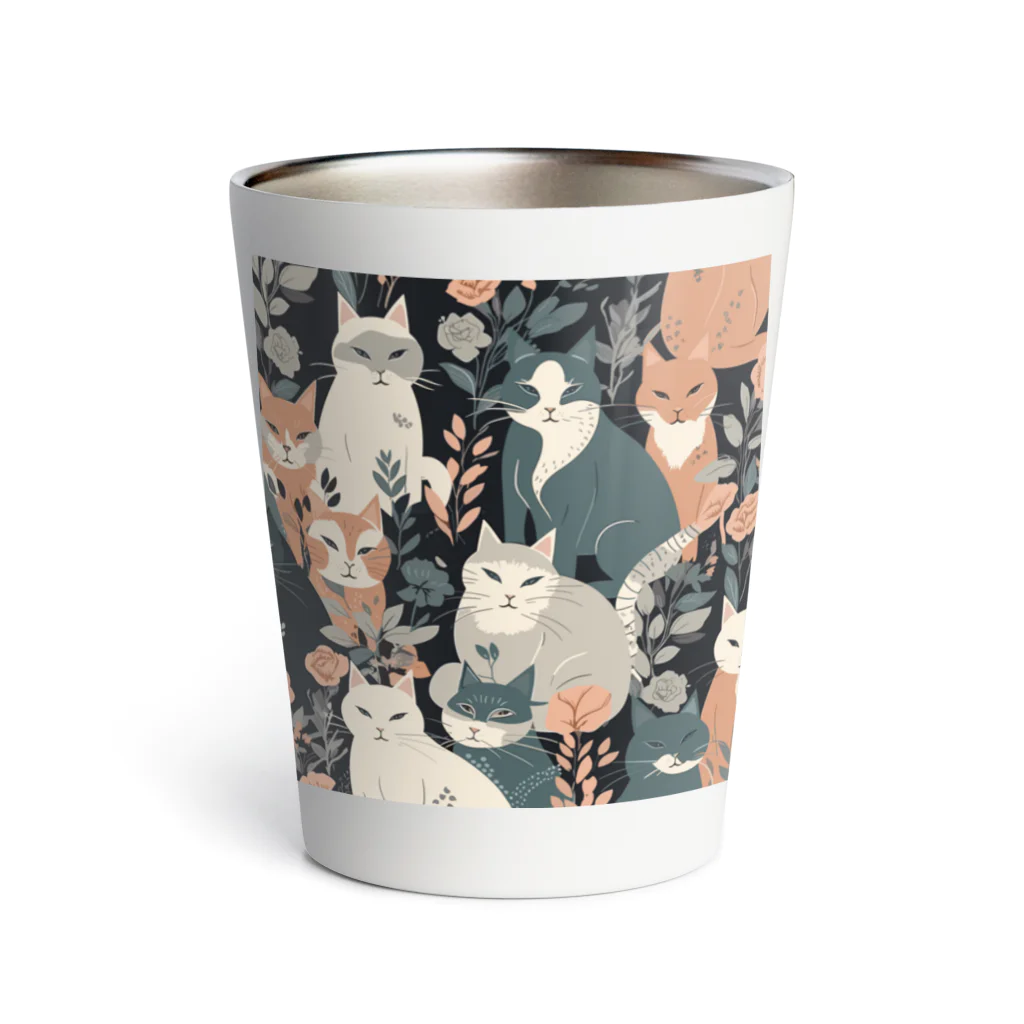 にょらやま堂のmodern cat's Thermo Tumbler