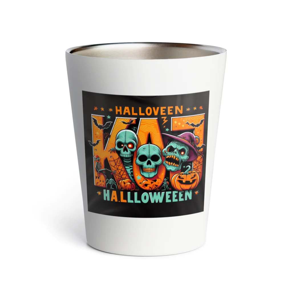 k.a.u.j.7のおしゃれでユニークなハロウィンの風景が広がります Thermo Tumbler