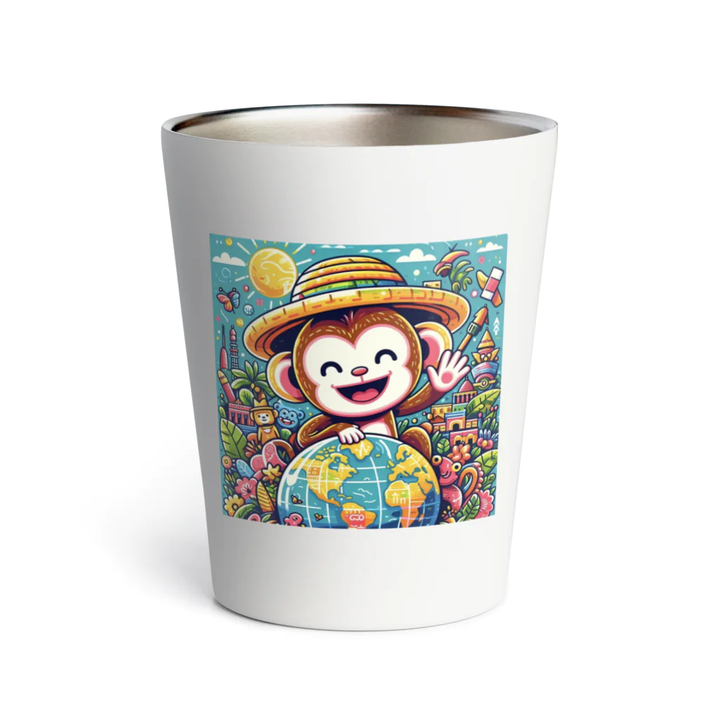 アニマルキャラクターショップのhappiness monkey Thermo Tumbler