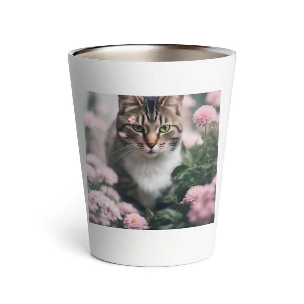 tyu0972の猫と花 Thermo Tumbler