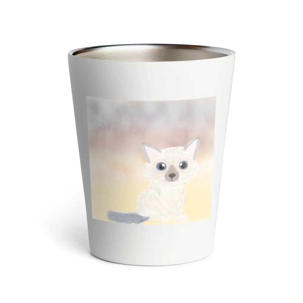 どうぶつ🐾のお店の夕景とねこ Thermo Tumbler