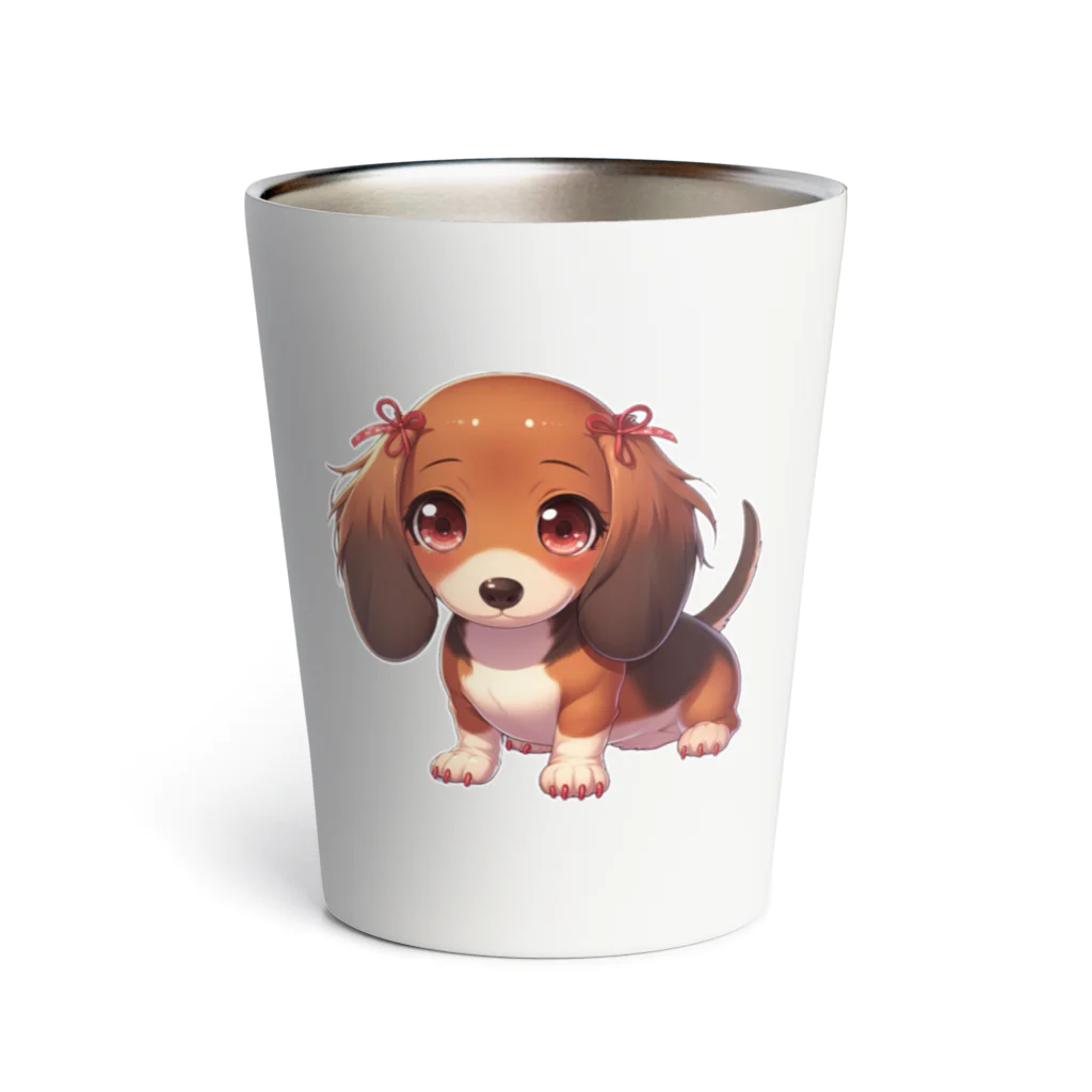 Dog Selectionのミニチュアダックス　女の子　アイテム Thermo Tumbler