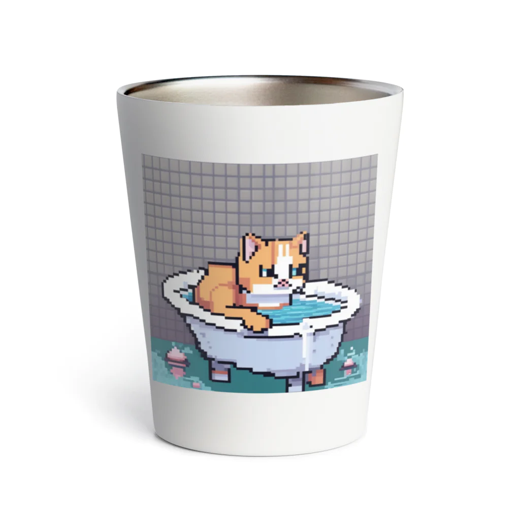 wakuwaku26のお風呂に入るボス猫 Thermo Tumbler